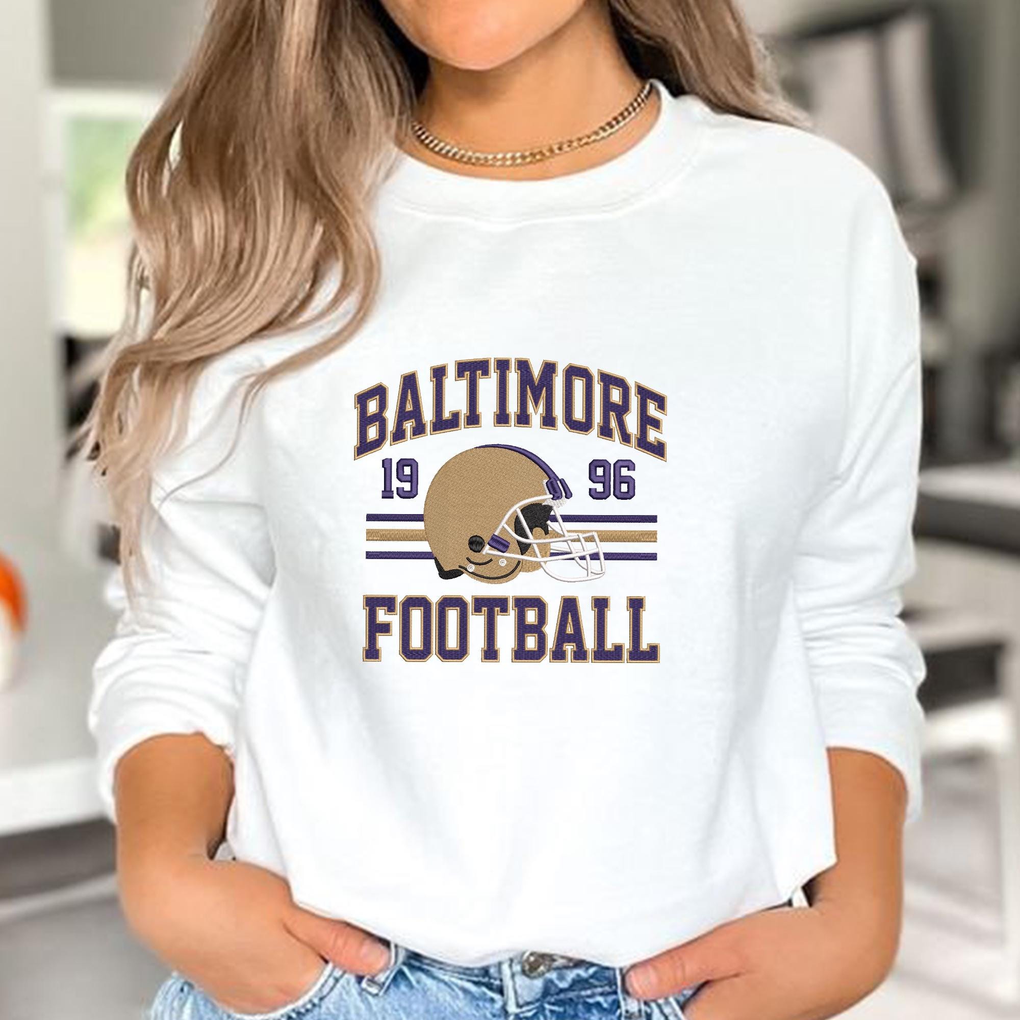 Baltimore Football Embroidery Design Helmet Sports Logo