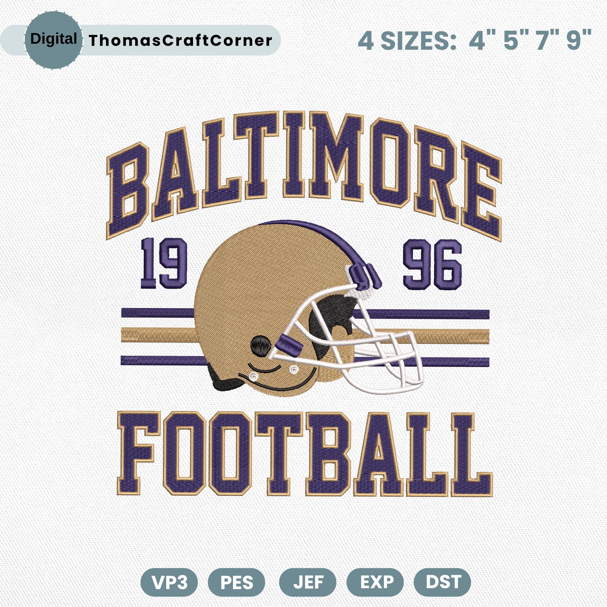 Baltimore Football Embroidery Design Helmet Sports Logo