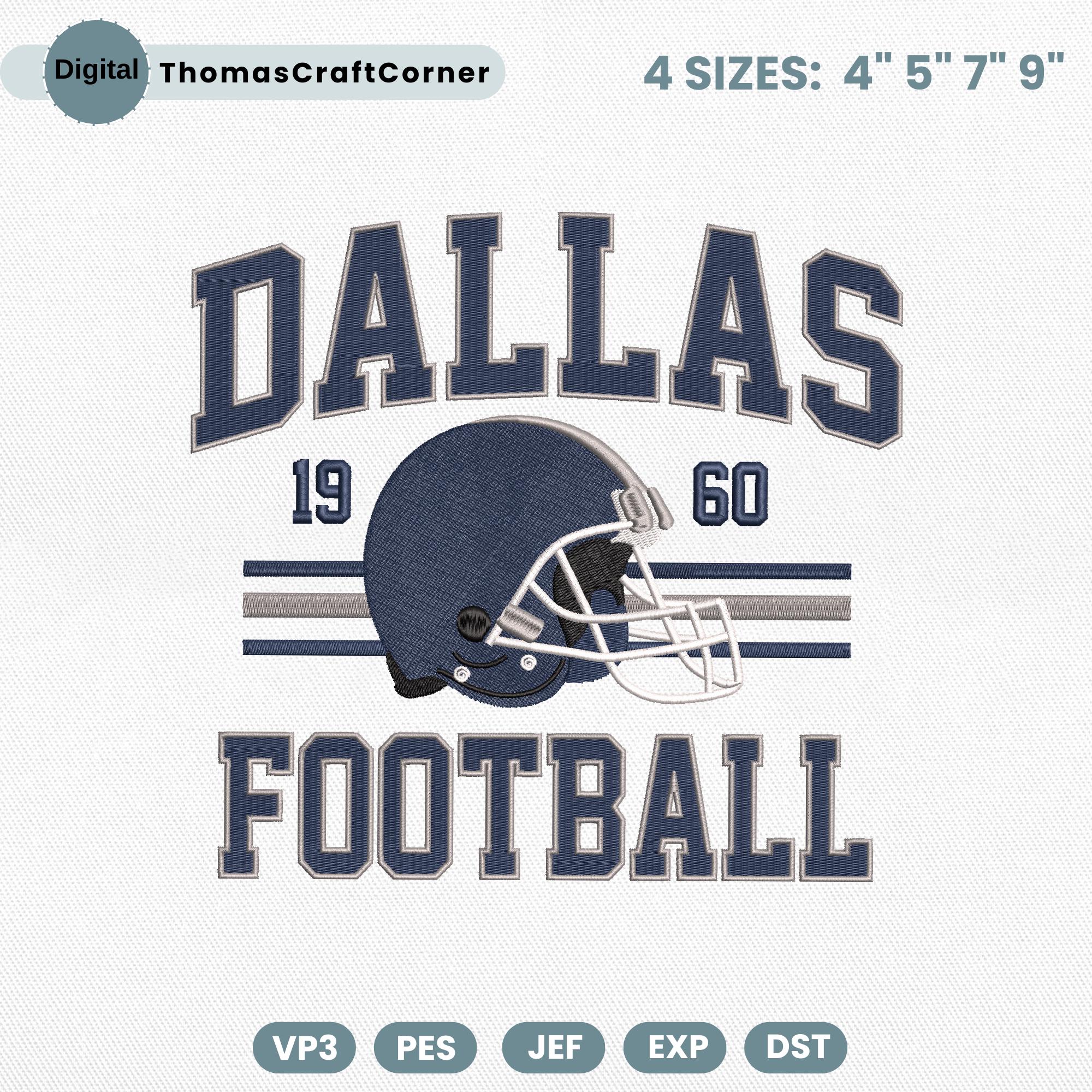 Dallas Football Embroidery Design Helmet Sports Logo