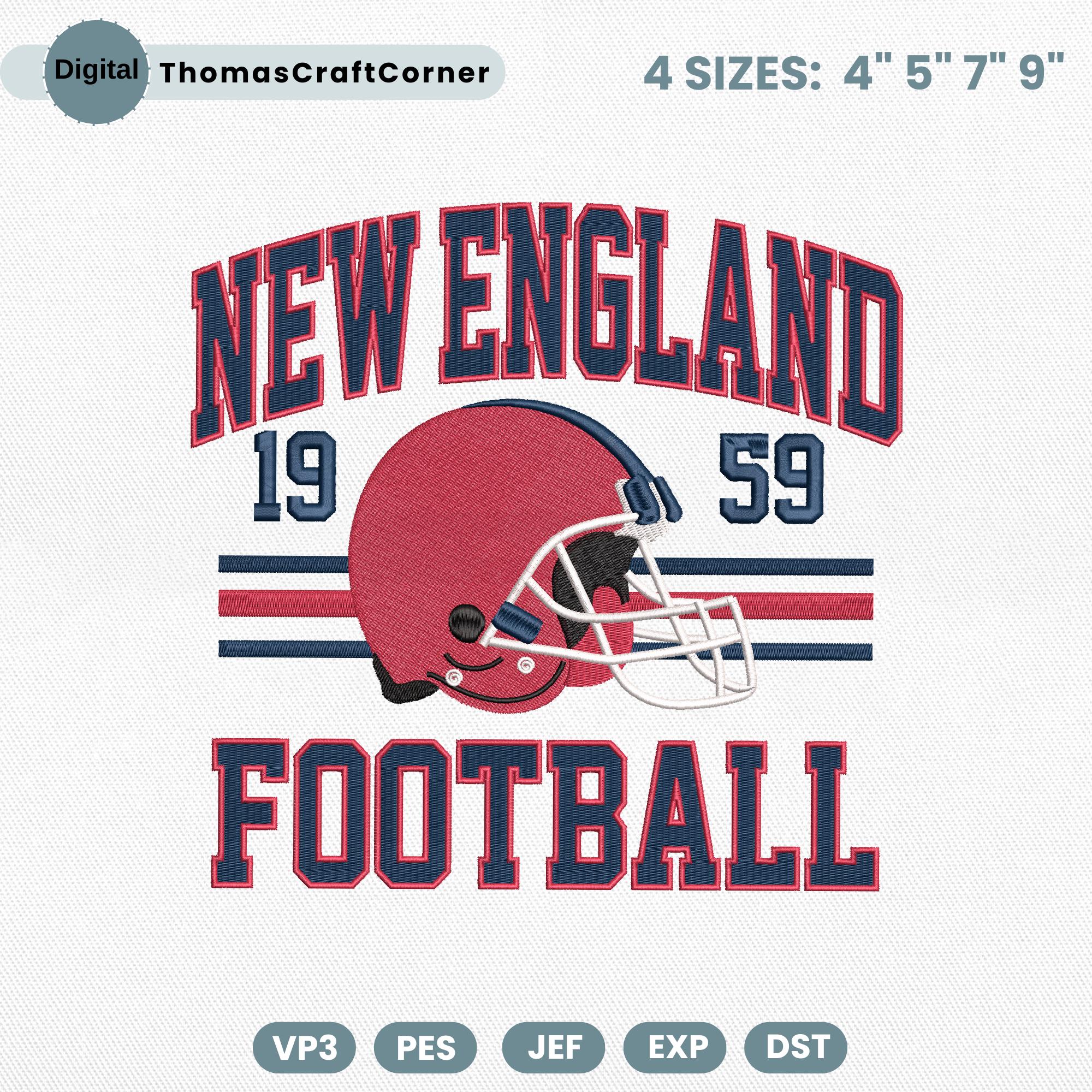 New England Football Embroidery Design Helmet Sports Logo