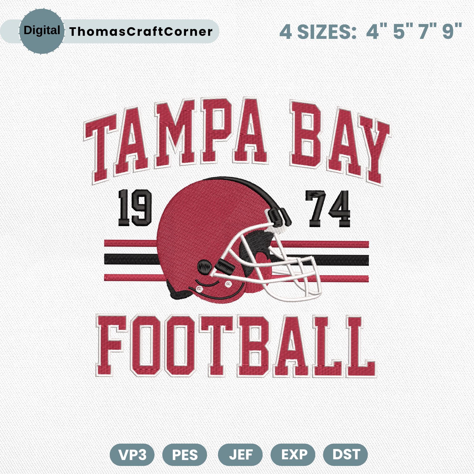 Tampa Bay Football Embroidery Design Logo Machine