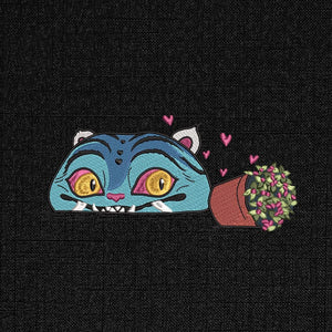 Blue Demon Tiger Embroidery Pattern Design