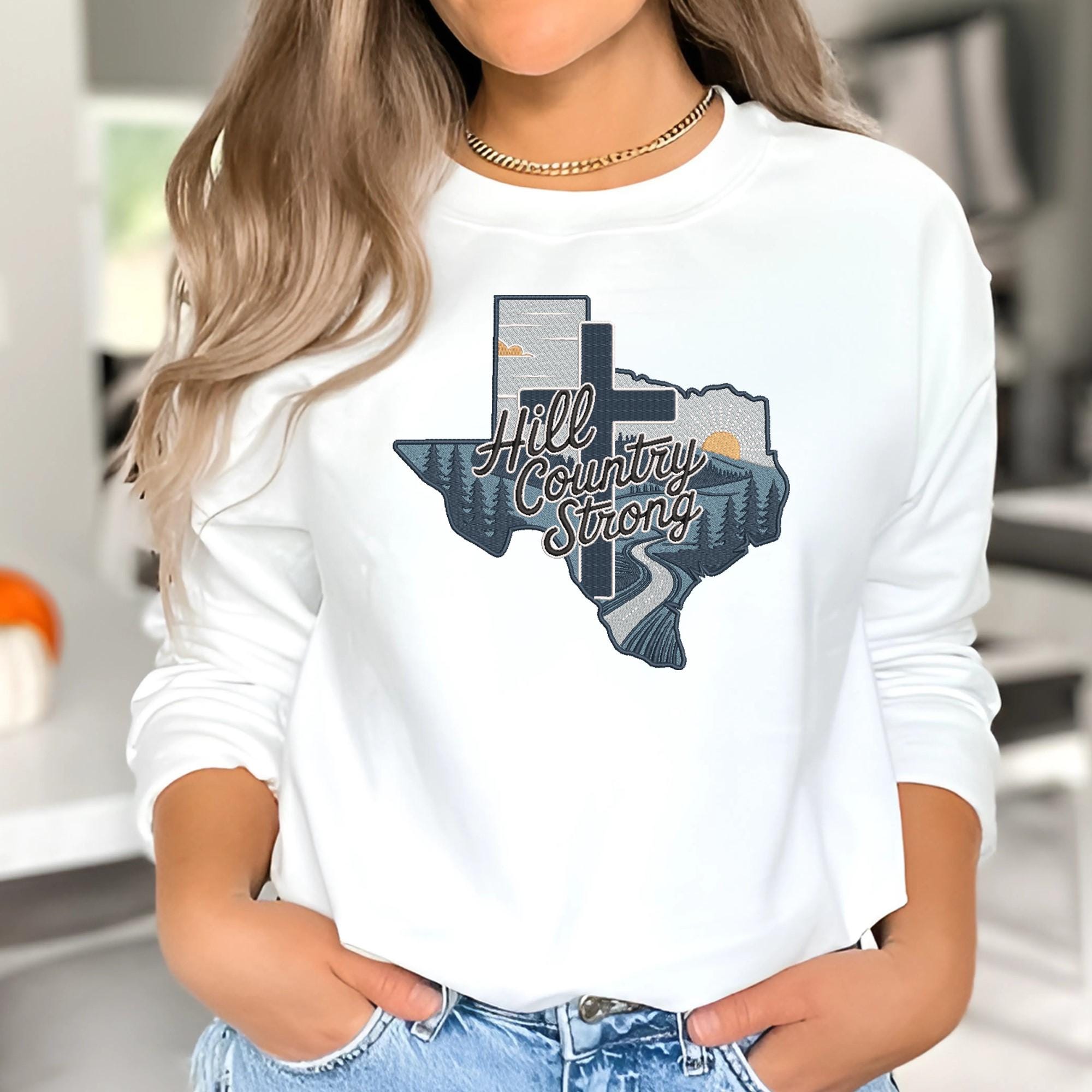 Texas Hill Country Embroidery Design Christian Flood Relief