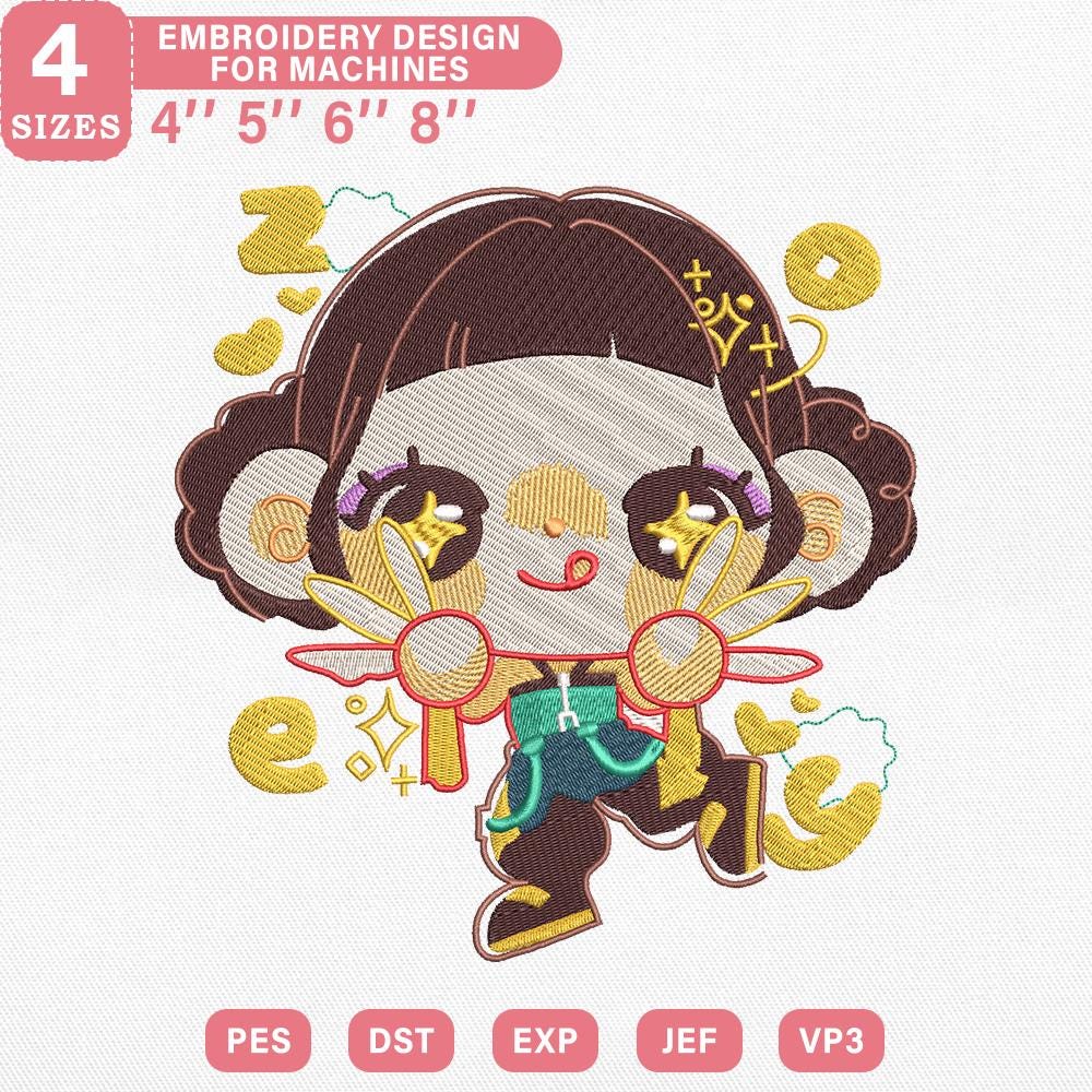 Zoey Chibi Kpop Embroidery Pattern Design