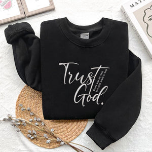 Trust God Embroidery Pattern - Faith Quote PES DST JEF VP3 - ThredViora