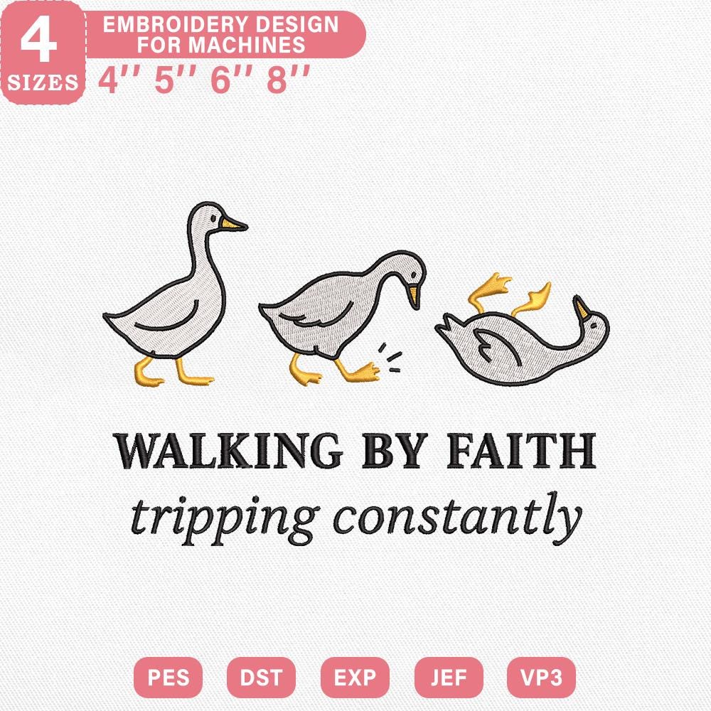 Funny Goose Christian Embroidery Design PES DST JEF VP3 - ThredViora