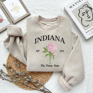 Indiana Peony State Embroidery Design File