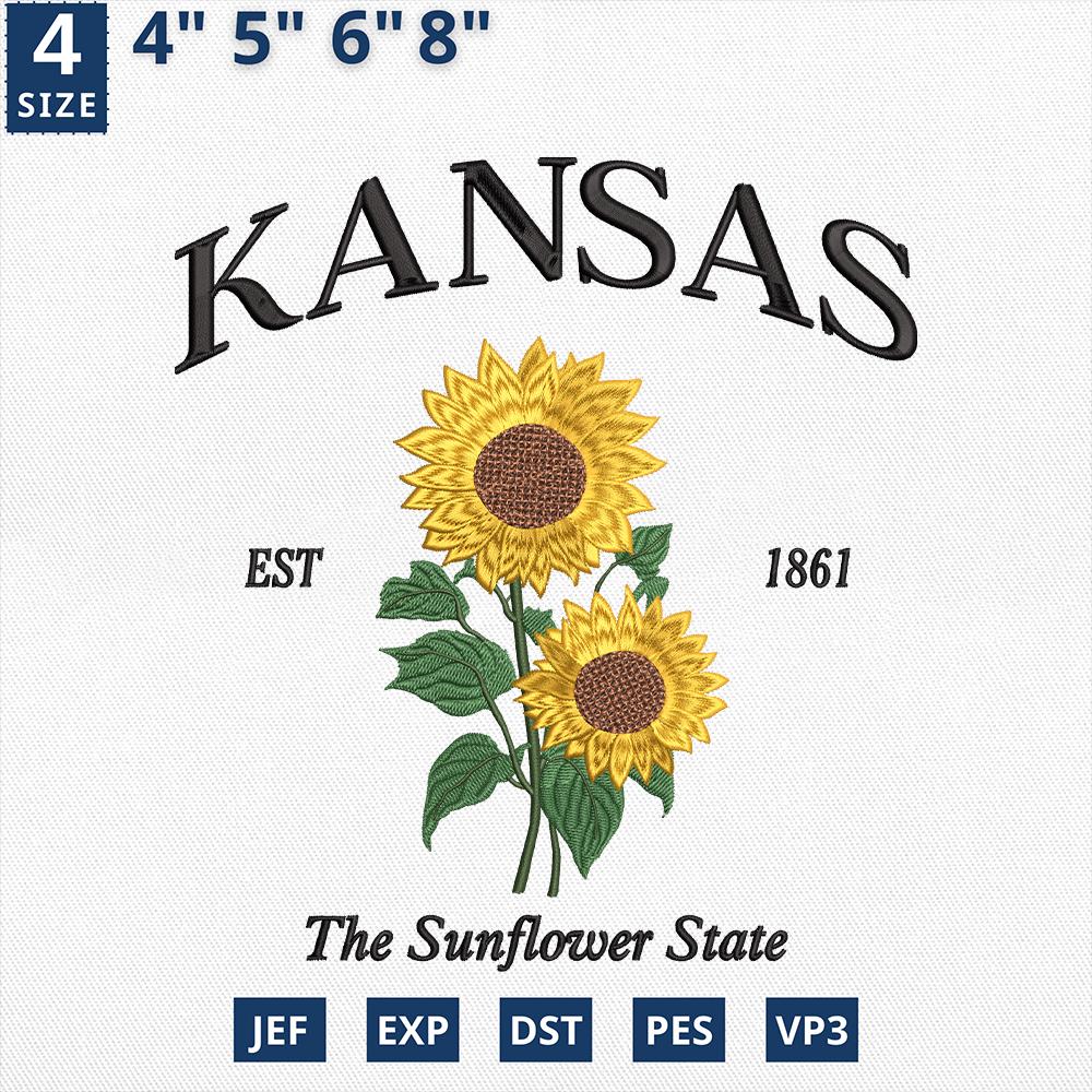 Kansas Sunflower Embroidery Design Machine File