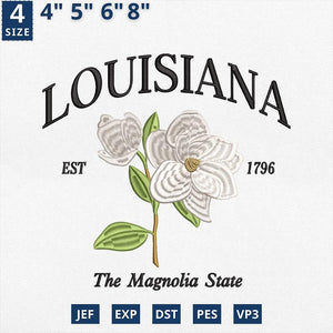 Louisiana Magnolia Embroidery Design Machine File