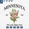 Minnesota Flower Embroidery Design Lady Slipper