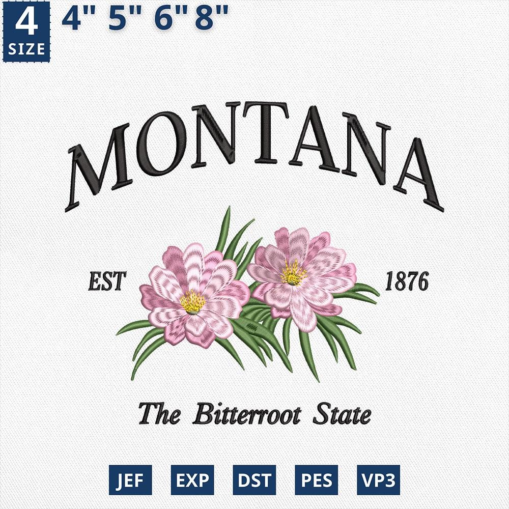 Montana Bitterroot Embroidery Design Machine File