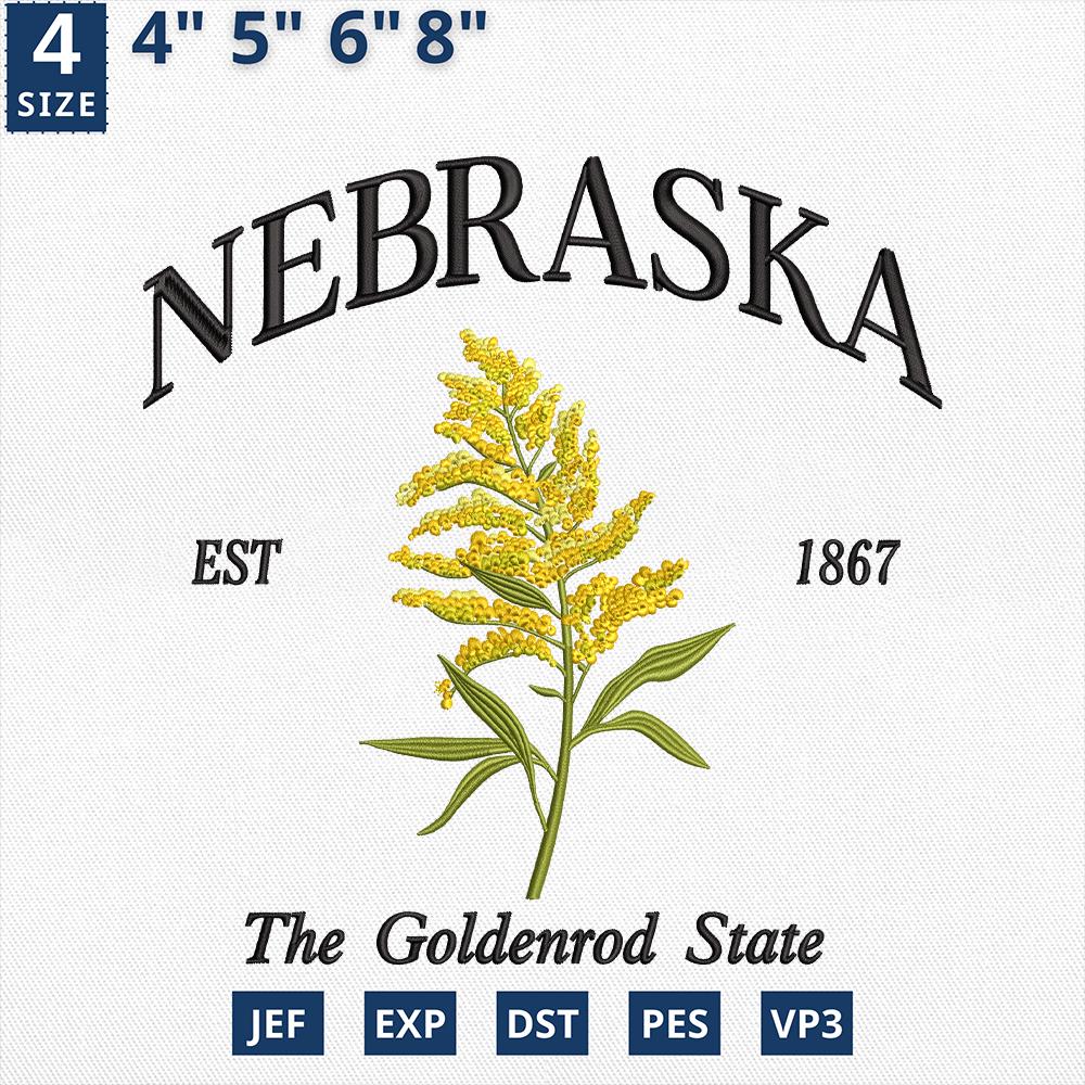 Nebraska Goldenrod Embroidery Design Machine File