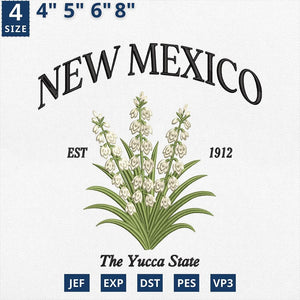 New Mexico Yucca Flower Embroidery Design File