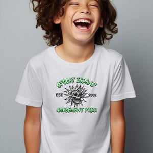 Spooky Amusement Park Embroidery Design Halloween Movie Skull