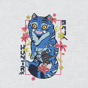 Blue Tiger Embroidery Design File
