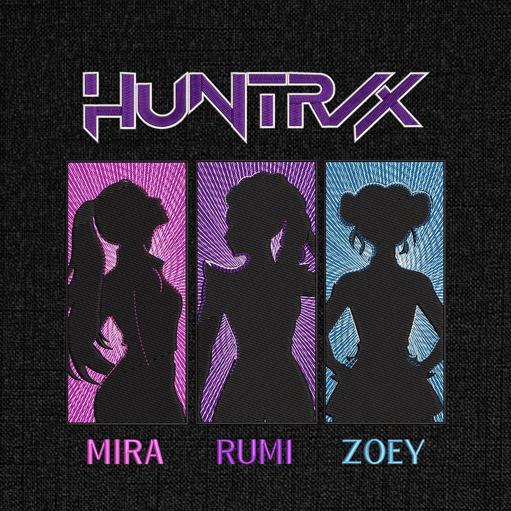 Huntrix Girl Trio Embroidery Pattern Design