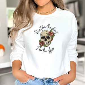 Floral Skull Embroidery Design Halloween Skeleton Flower Spooky