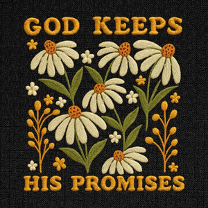 God's Promise Daisy Embroidery Design - PES DST EXP JEF VP3 - ThredViora