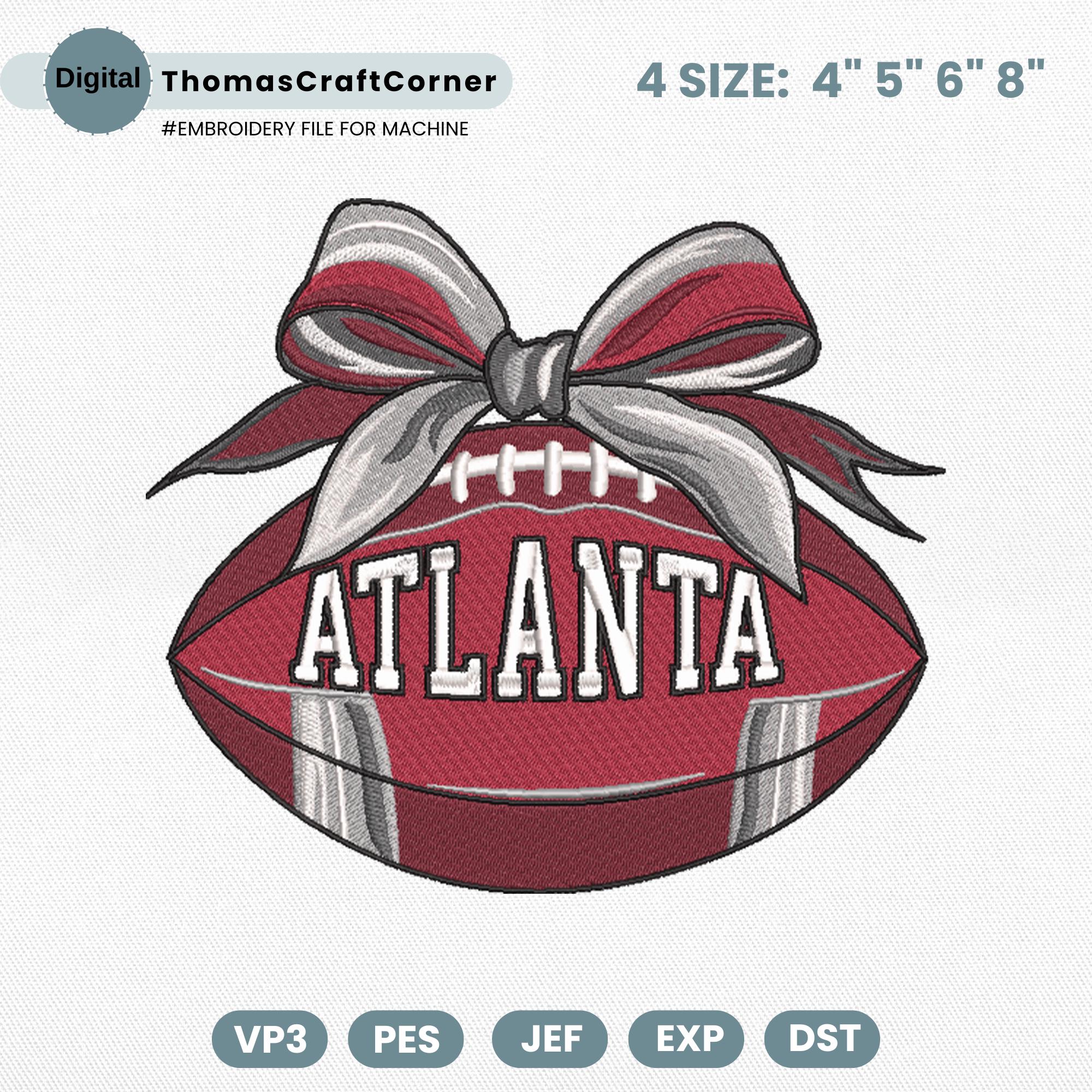 Atlanta Football Embroidery Design Sports Logo Machine File
