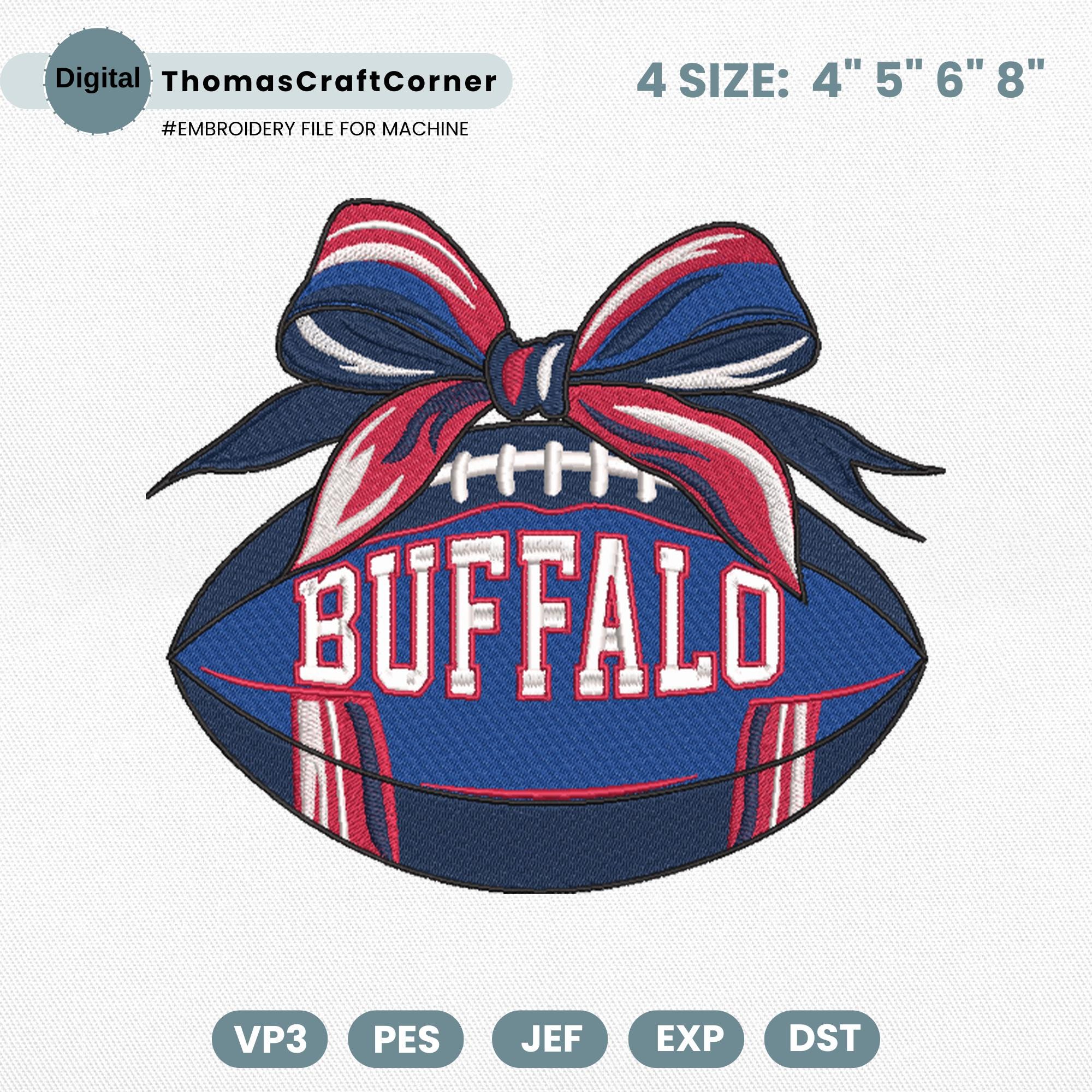 Buffalo Football Embroidery Design Sports Logo Machine File