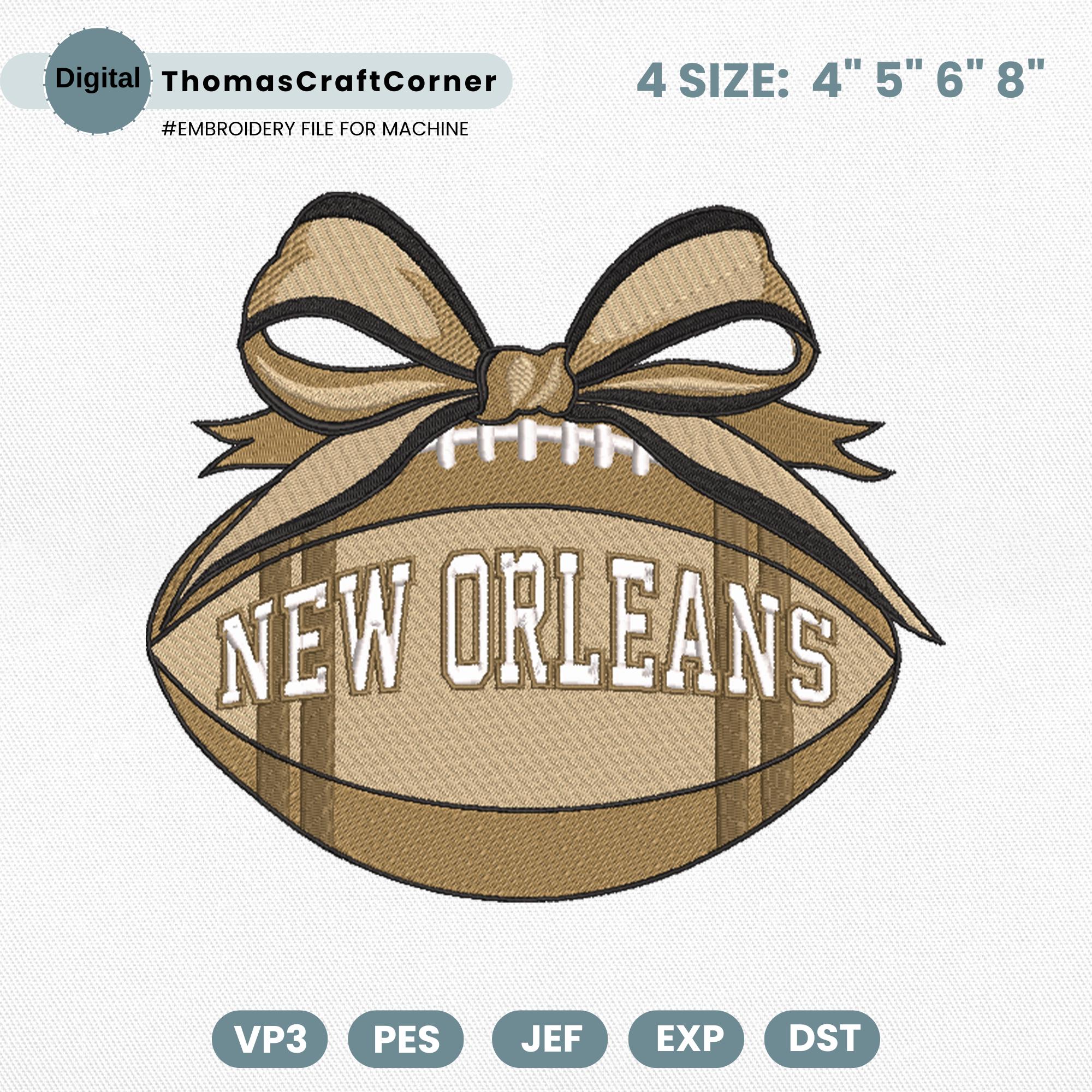 New Orleans Football Embroidery Design Sports Logo Machine File
