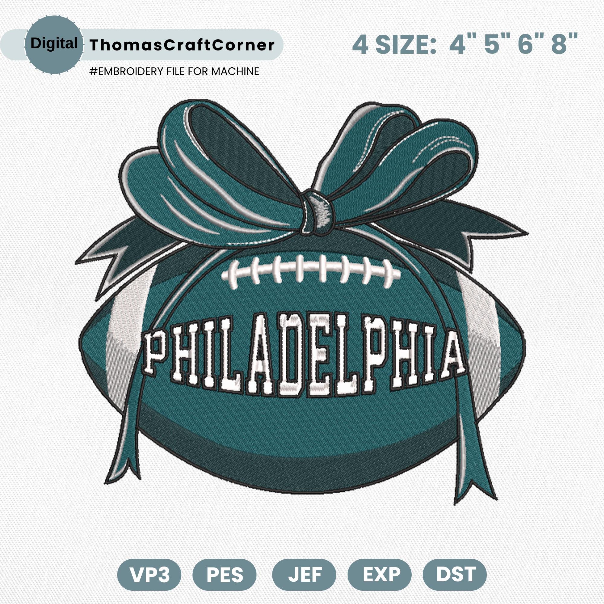 Philadelphia Football Embroidery Design Sports Logo Machine File