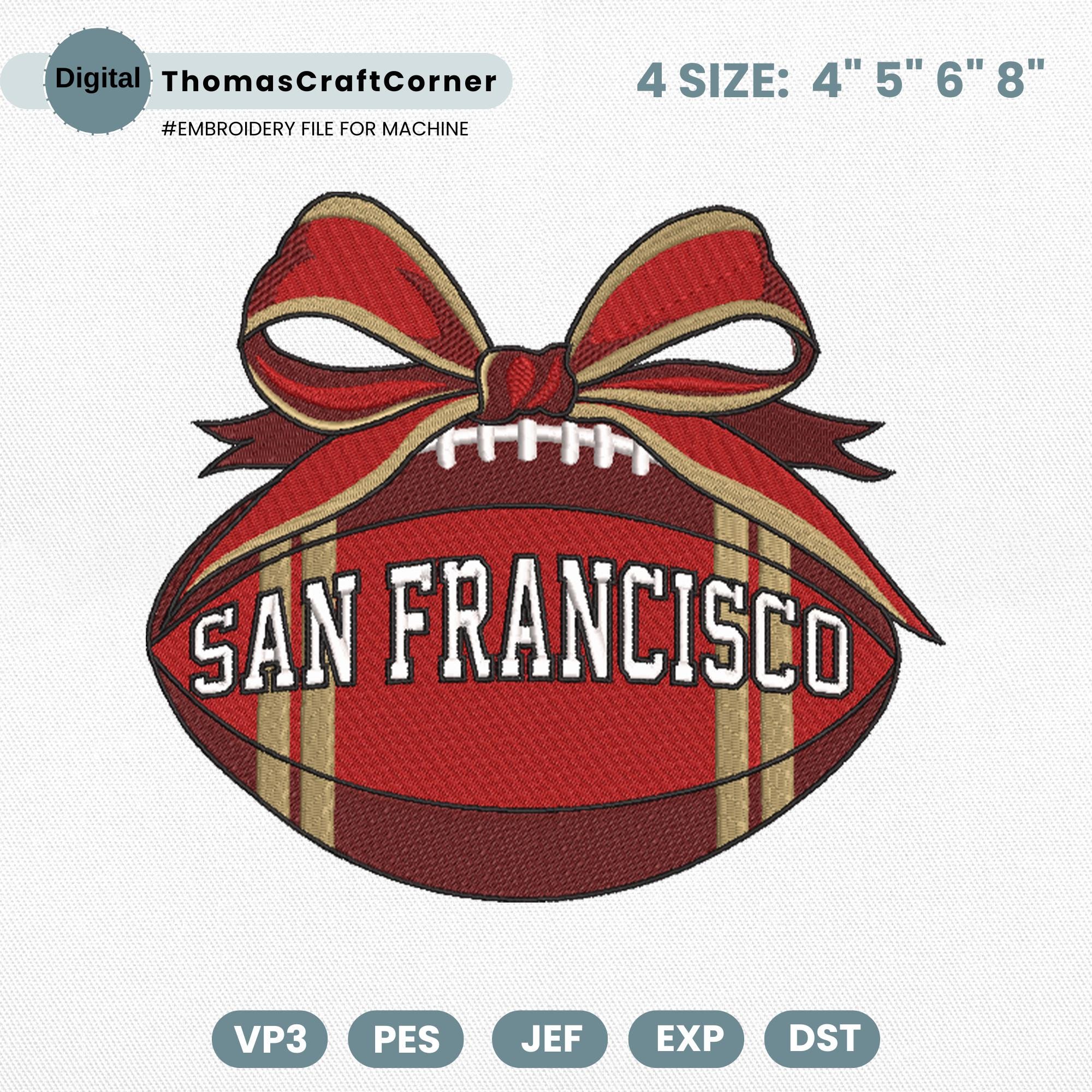 San Francisco Football Embroidery Design Logo Machine File