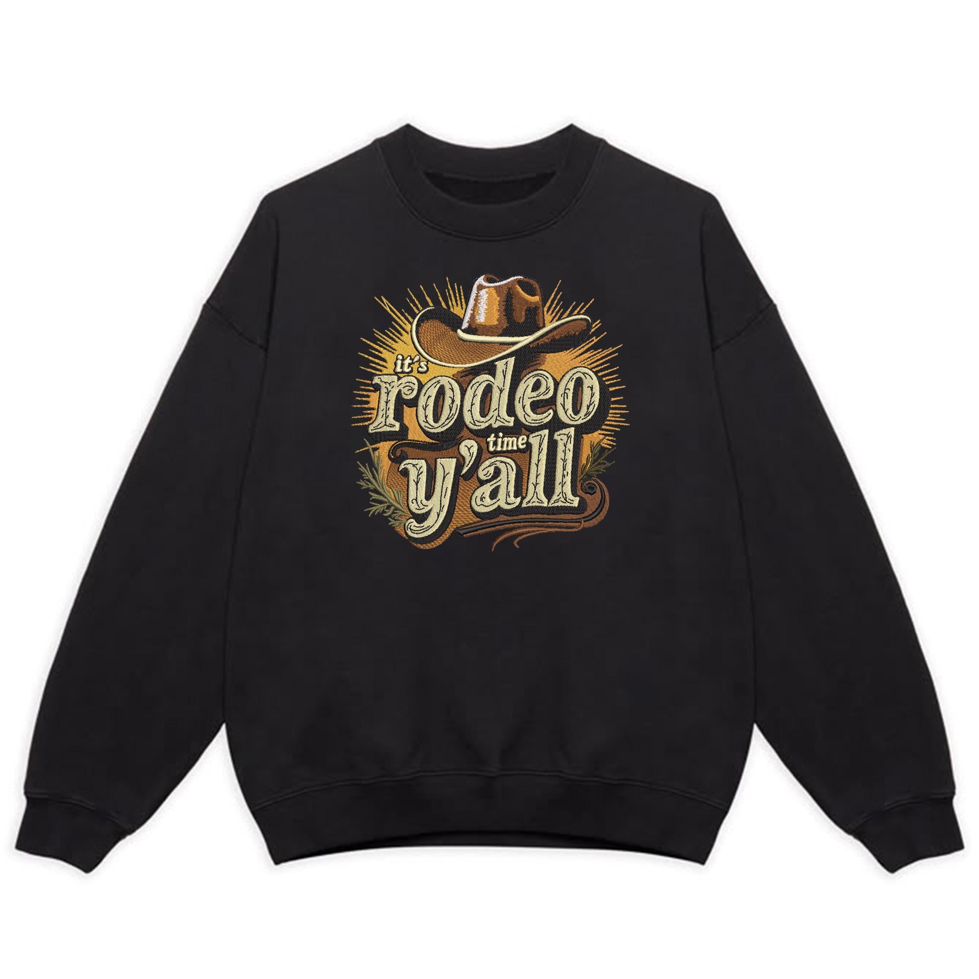 Rodeo Time Embroidery Design Cowboy Hat Western Cowgirl