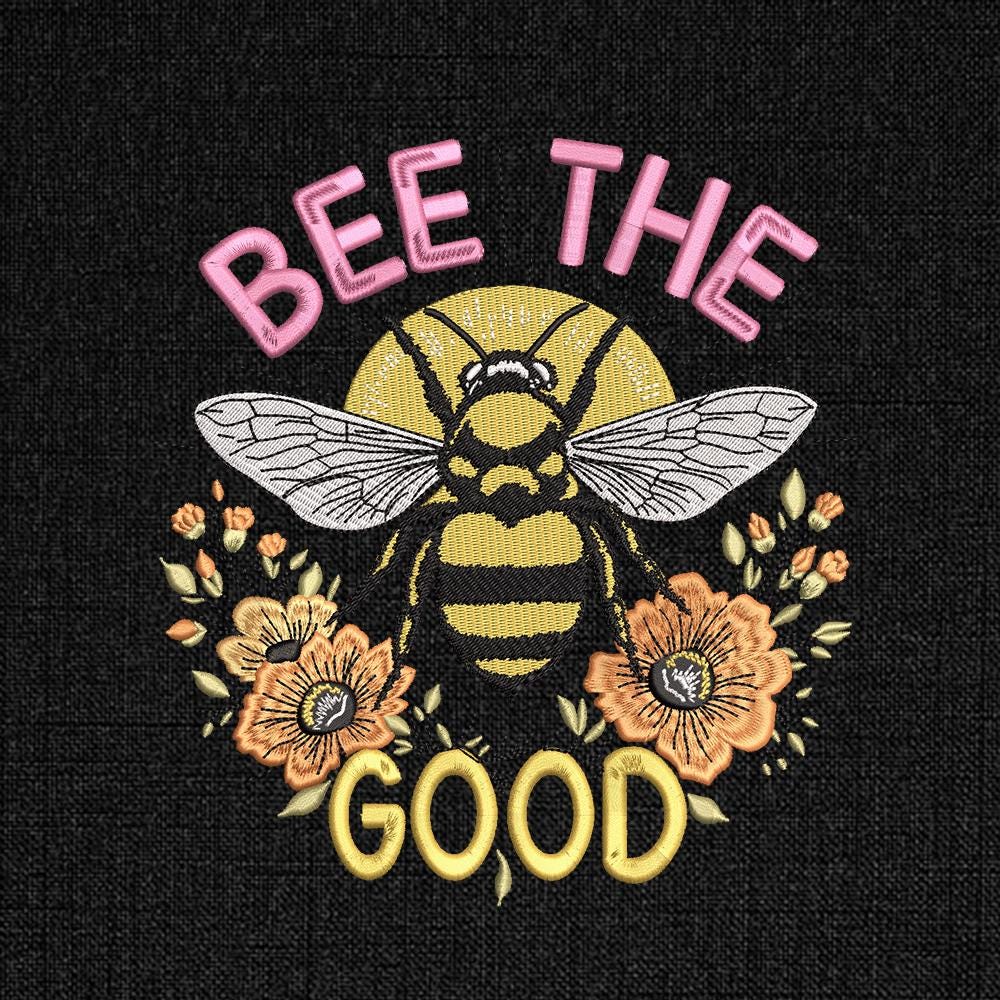 Bumblebee Floral Embroidery Design PES DST EXP VP3 JEF - ThredViora