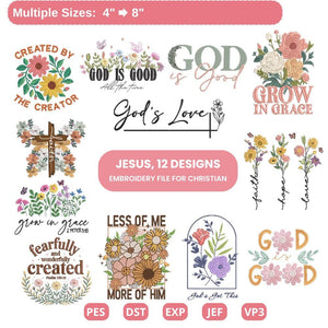 Christian Embroidery Designs: Faith Quotes PES DST EXP JEF - ThredViora