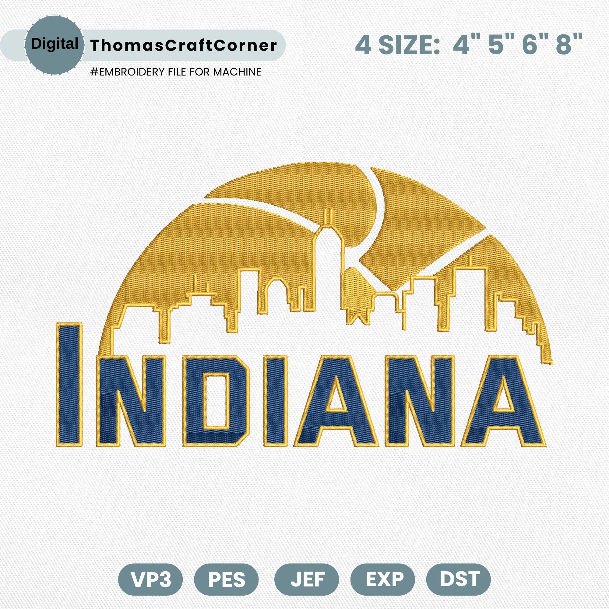 Indiana Basketball Embroidery Design Team Machine File