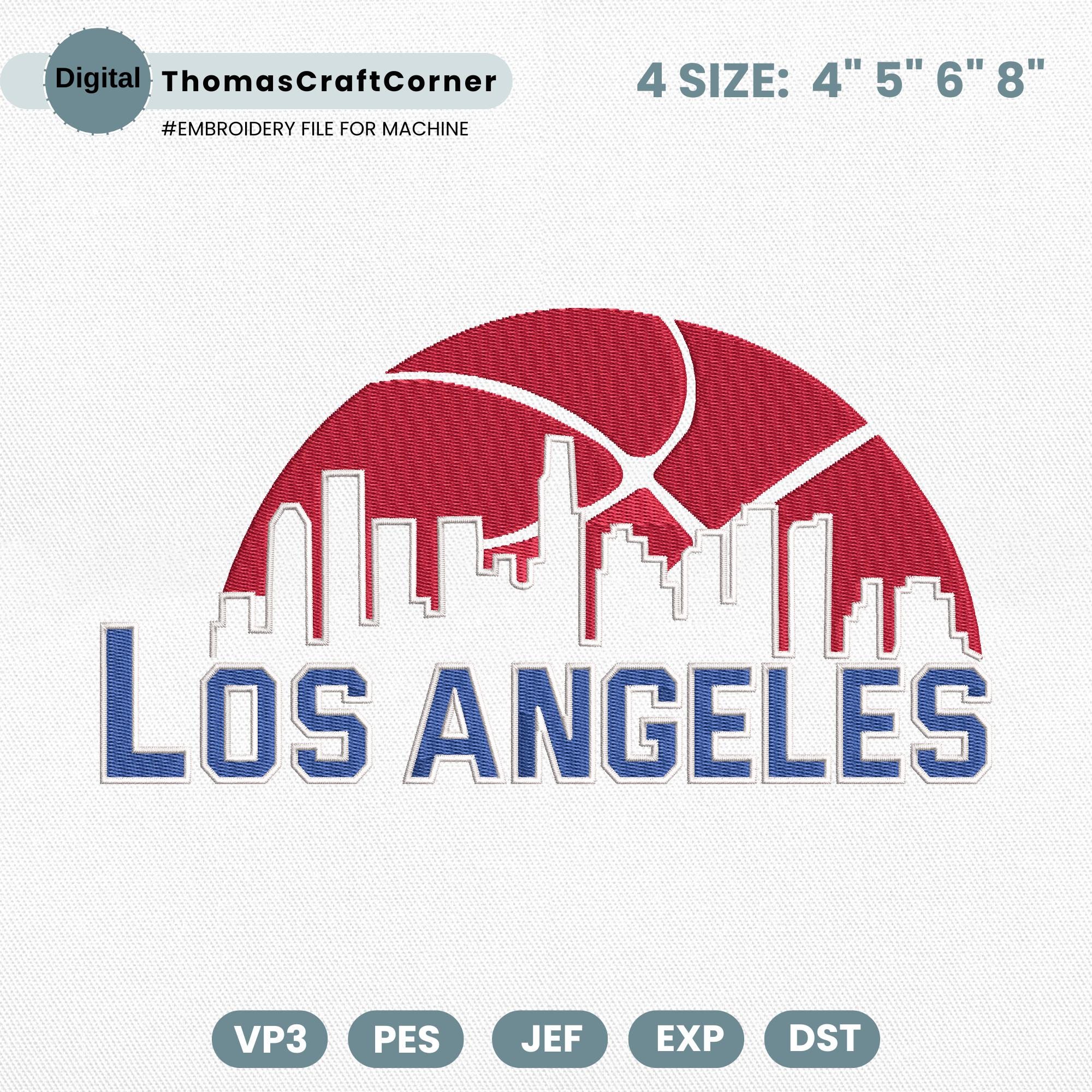 Los Angeles Basketball Embroidery Design Team File