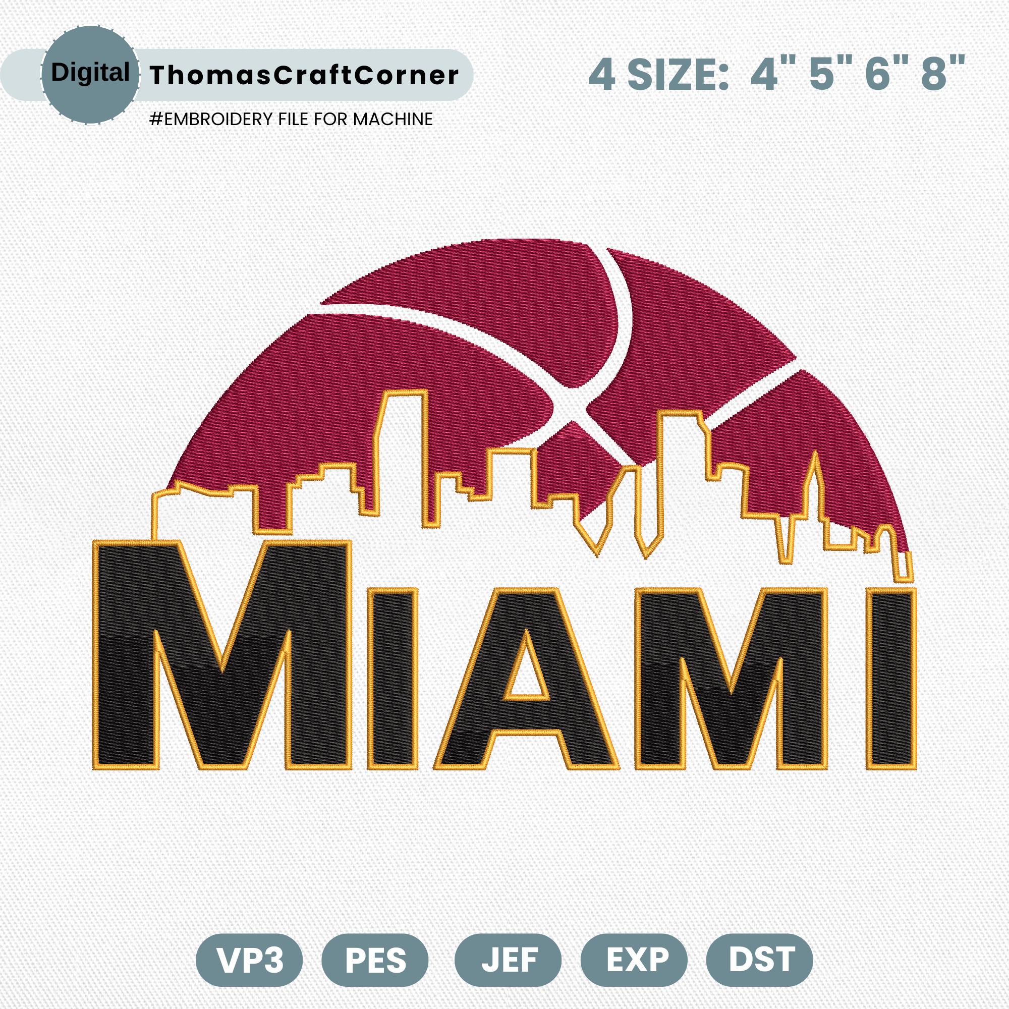 Miami Basketball Embroidery Design Team Machine File Download