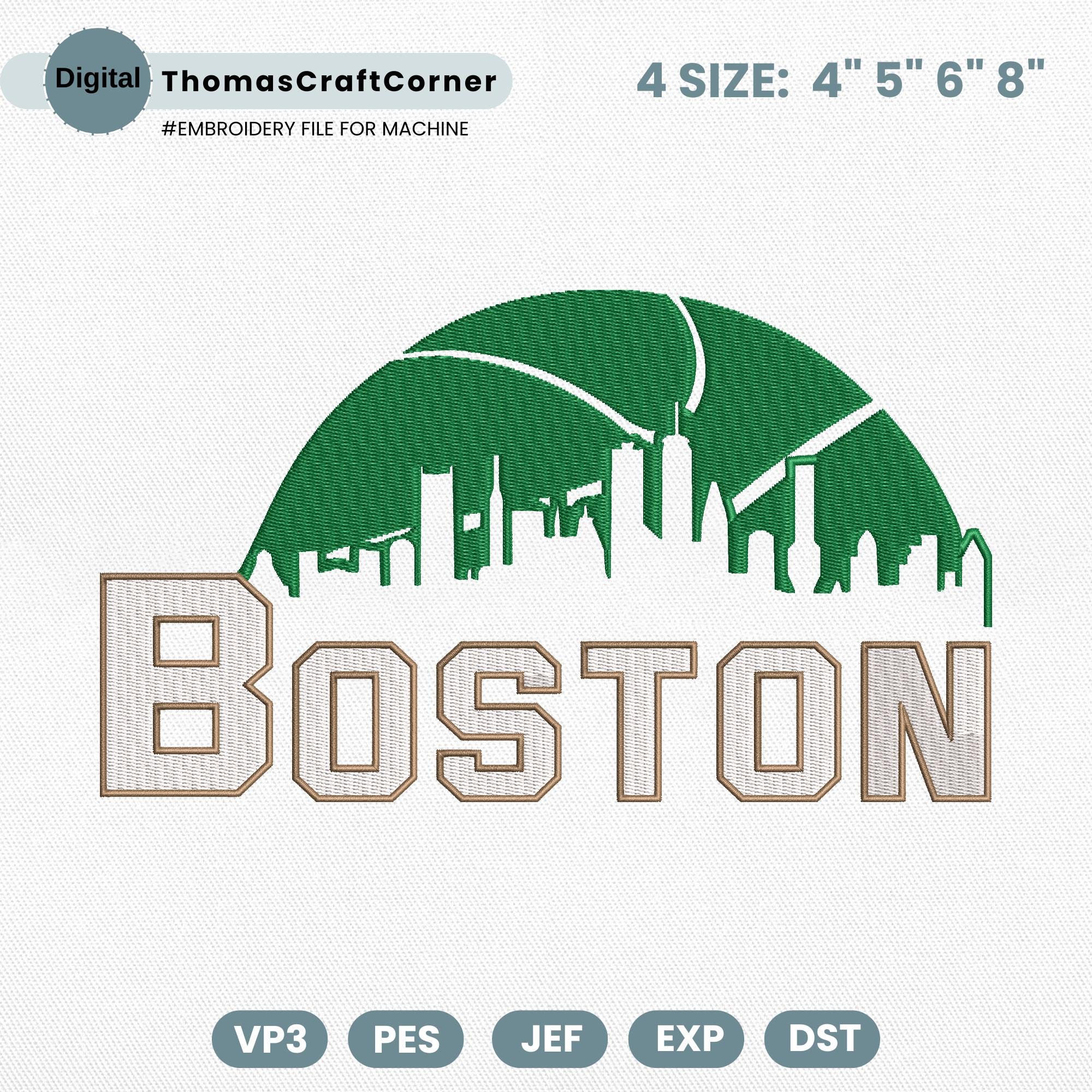 Boston Basketball Embroidery Design Team Machine File