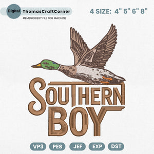 Duck Embroidery Design Hunting Mallard Machine File