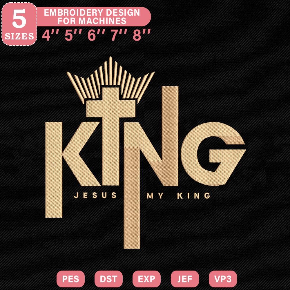 Jesus King Embroidery Pattern PES DST EXP JEF VP3 - ThredViora