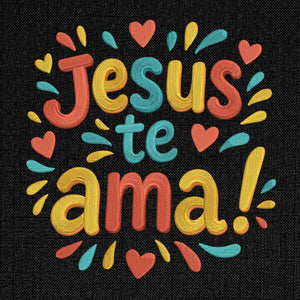 Jesus Te Ama Embroidery Pattern PES DST EXP JEF Download - ThredViora