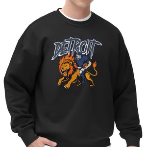 Detroit Football Team Embroidery Design Lion Mascot
