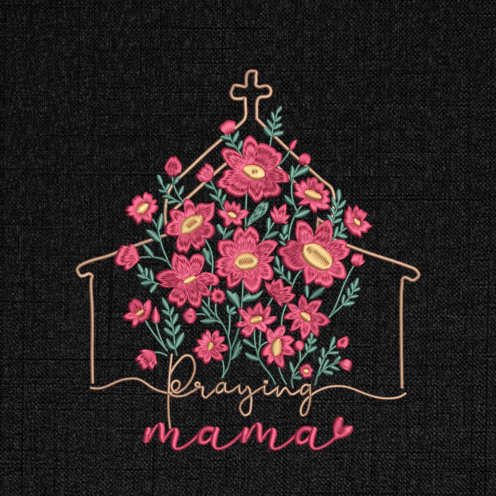 Praying Mama Christian Embroidery Design - PES DST EXP JEF VP3 - ThredViora