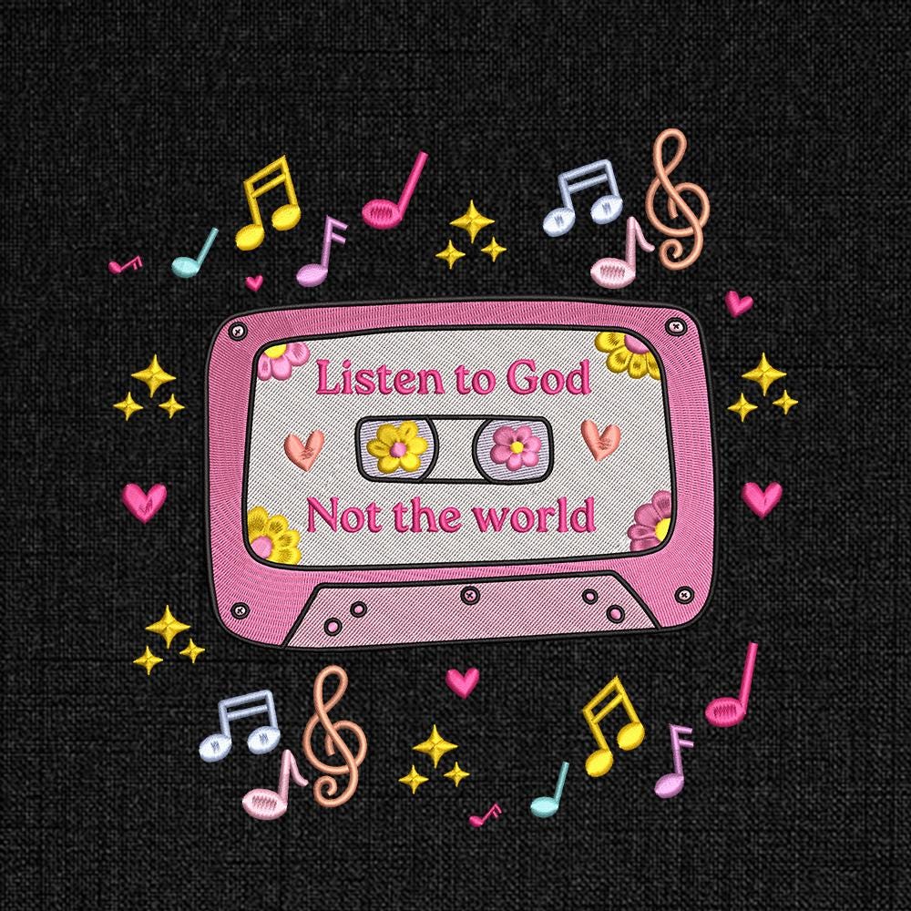 Cassette Tape Embroidery Design PES DST EXP JEF VP3 - ThredViora