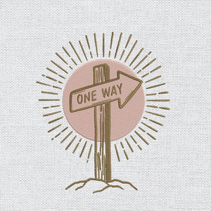 One Way God Sign Embroidery Pattern PES DST JEF VP3 - ThredViora
