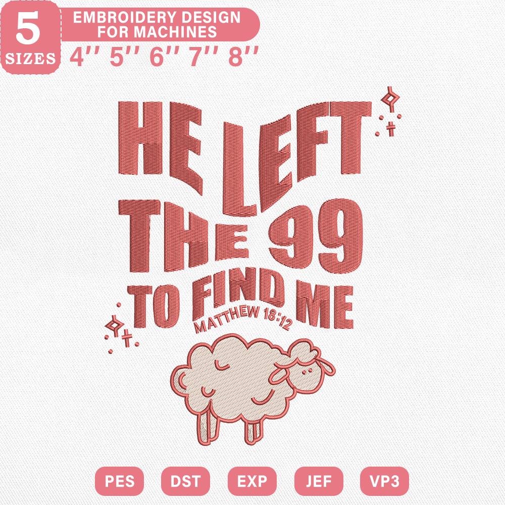 Christian Quote Embroidery Pattern - Sheep Design PES DST JEF - ThredViora