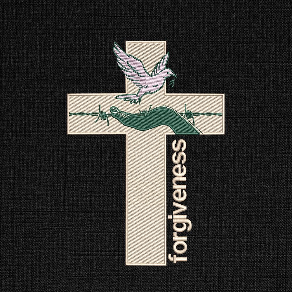 Dove & Cross Embroidery Pattern - PES, DST, EXP, JEF, VP3 - ThredViora