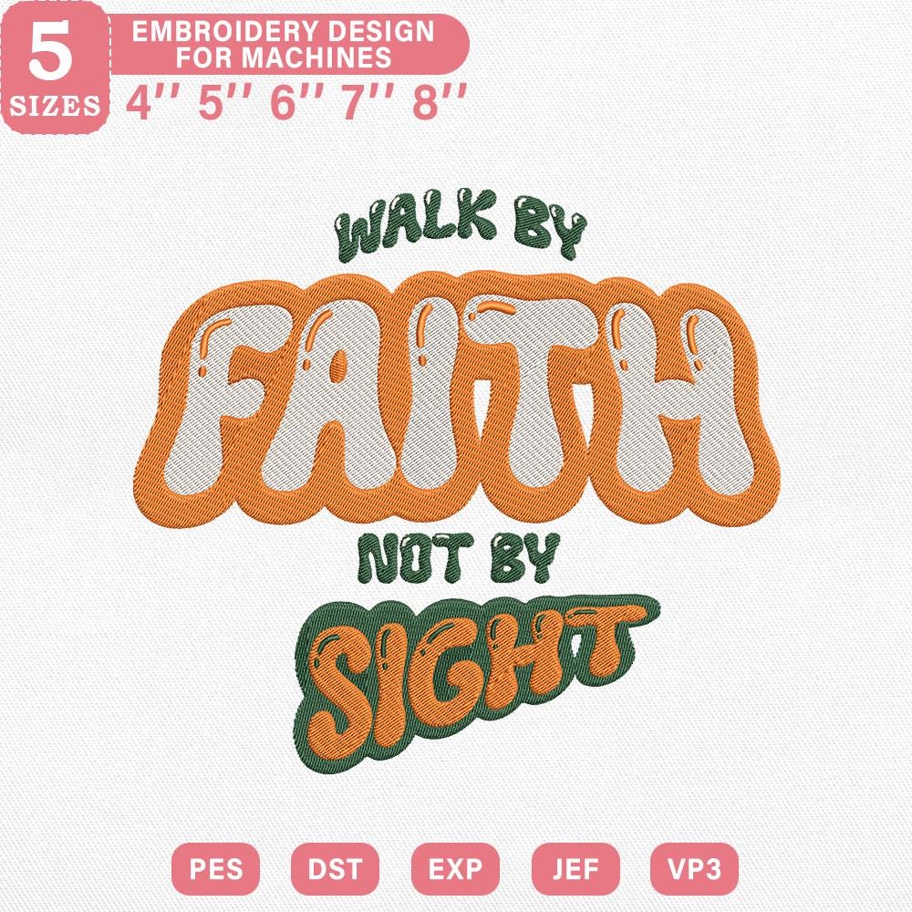 Faith Quote Embroidery Pattern PES DST EXP JEF VP3 - ThredViora