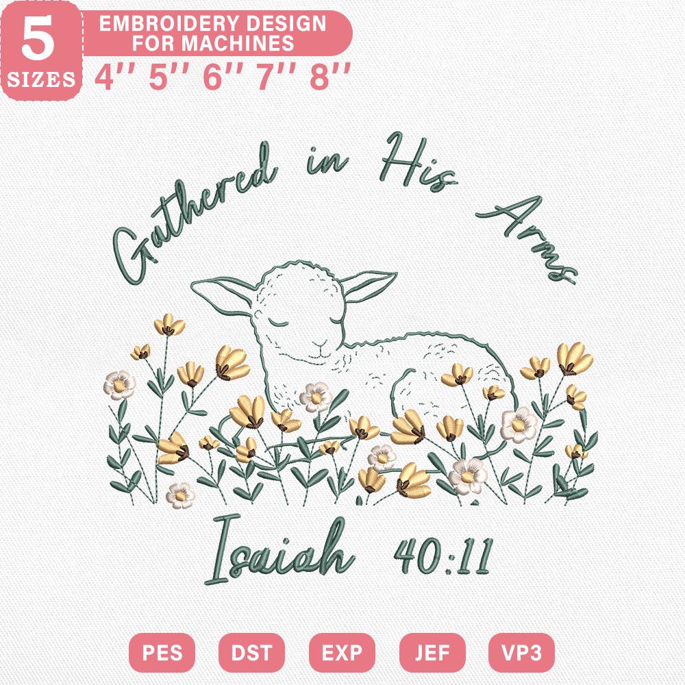 Christian Lamb Embroidery Pattern PES DST JEF VP3 Download - ThredViora