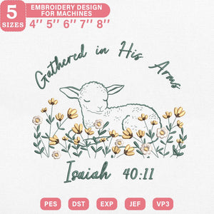 Christian Lamb Embroidery Pattern PES DST JEF VP3 Download - ThredViora