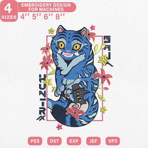 Blue Tiger Embroidery Design File