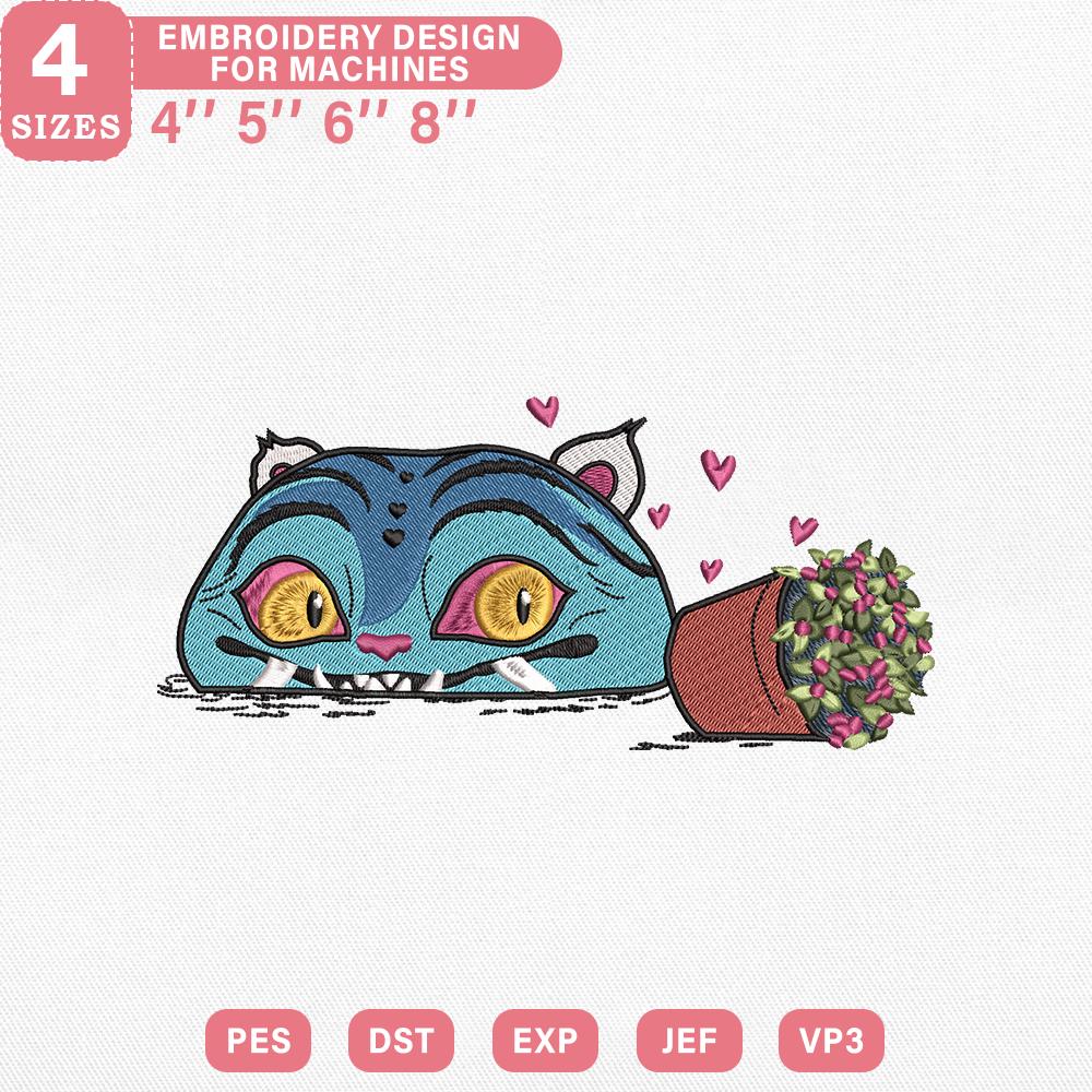 Blue Demon Tiger Embroidery Pattern Design