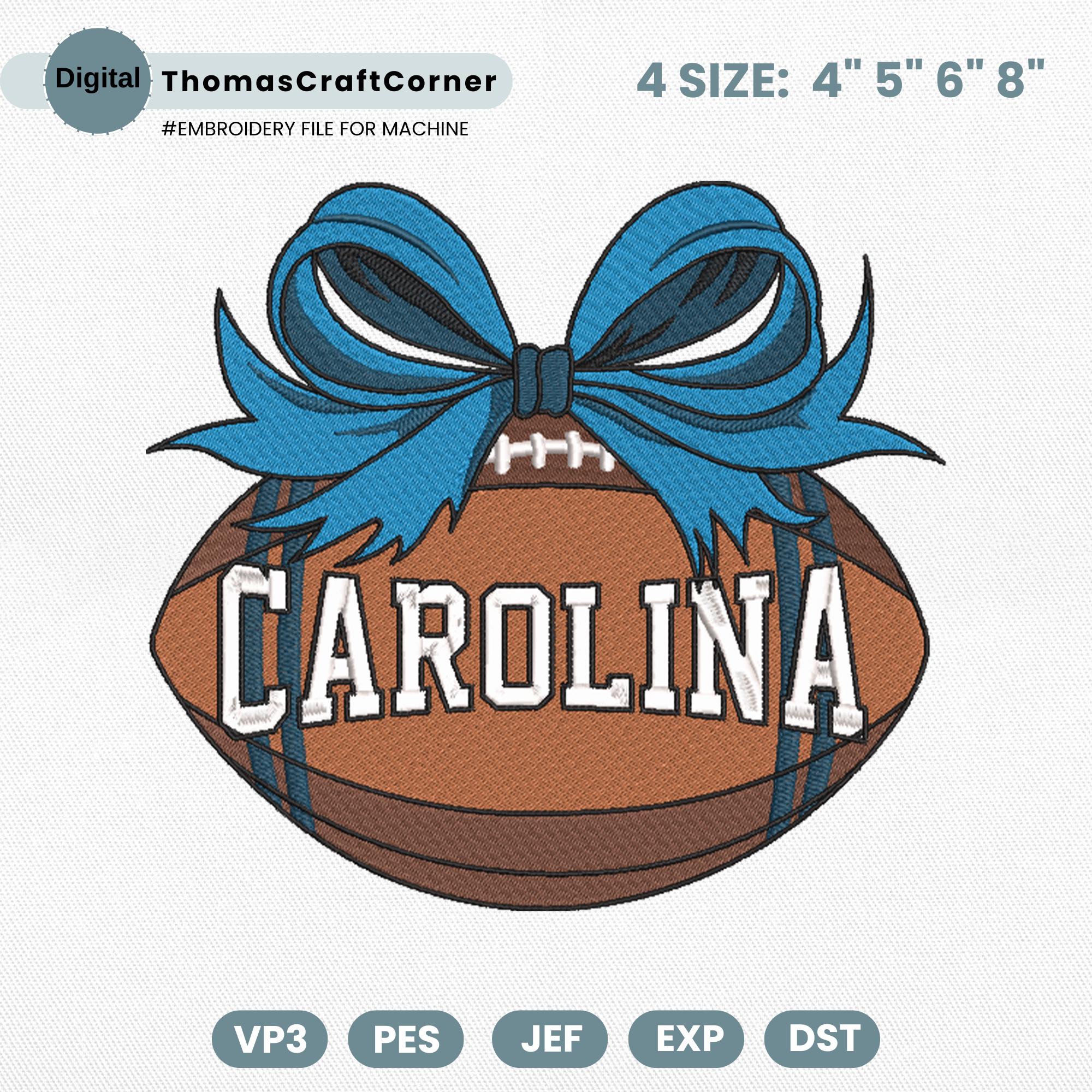 Carolina Football Embroidery Design Sports Logo Machine File