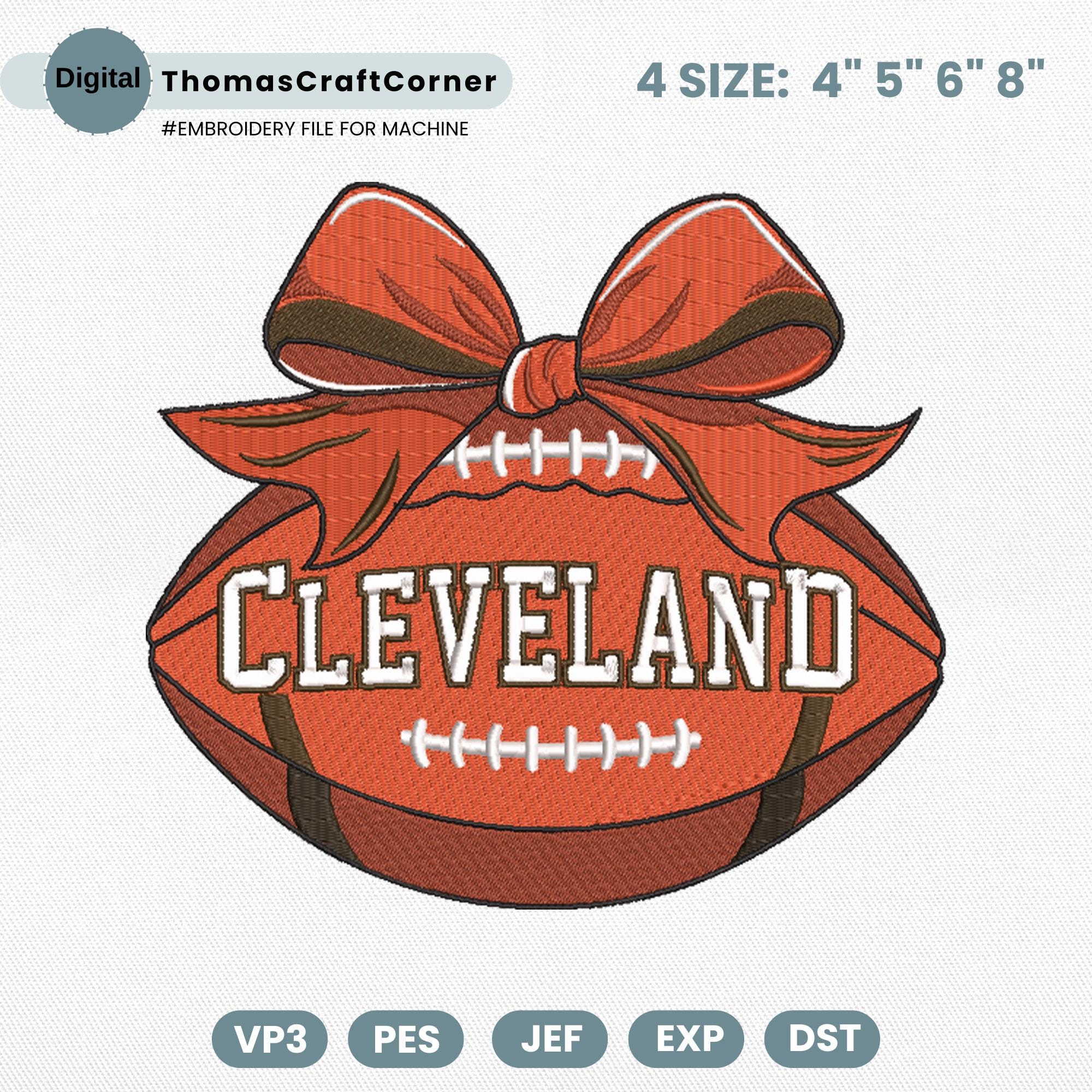 Cleveland Football Embroidery Design Sports Logo Machine File